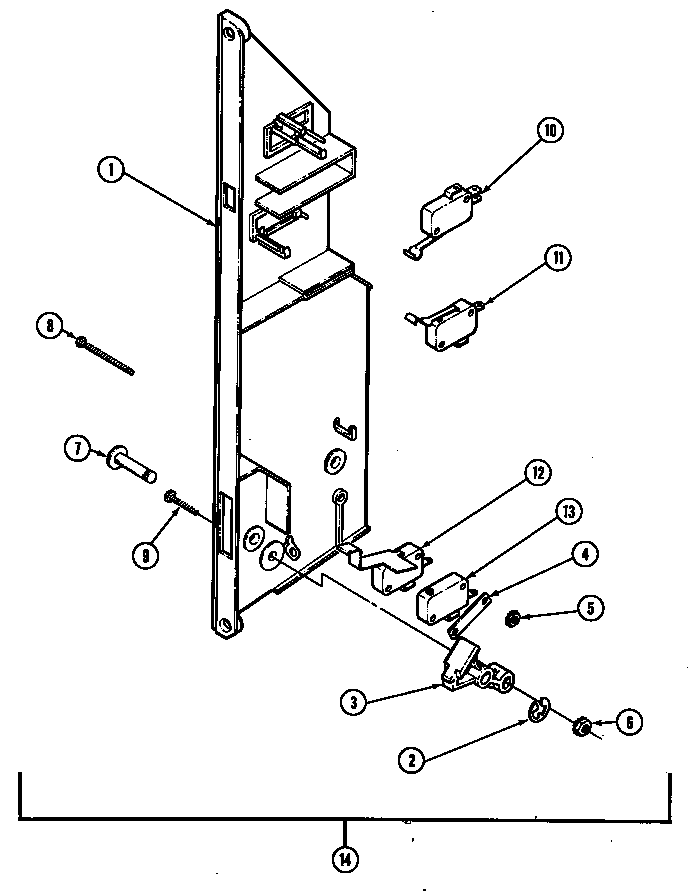 Maytag DM46HB-14T interlock switches (dm46hw-14t) diagram