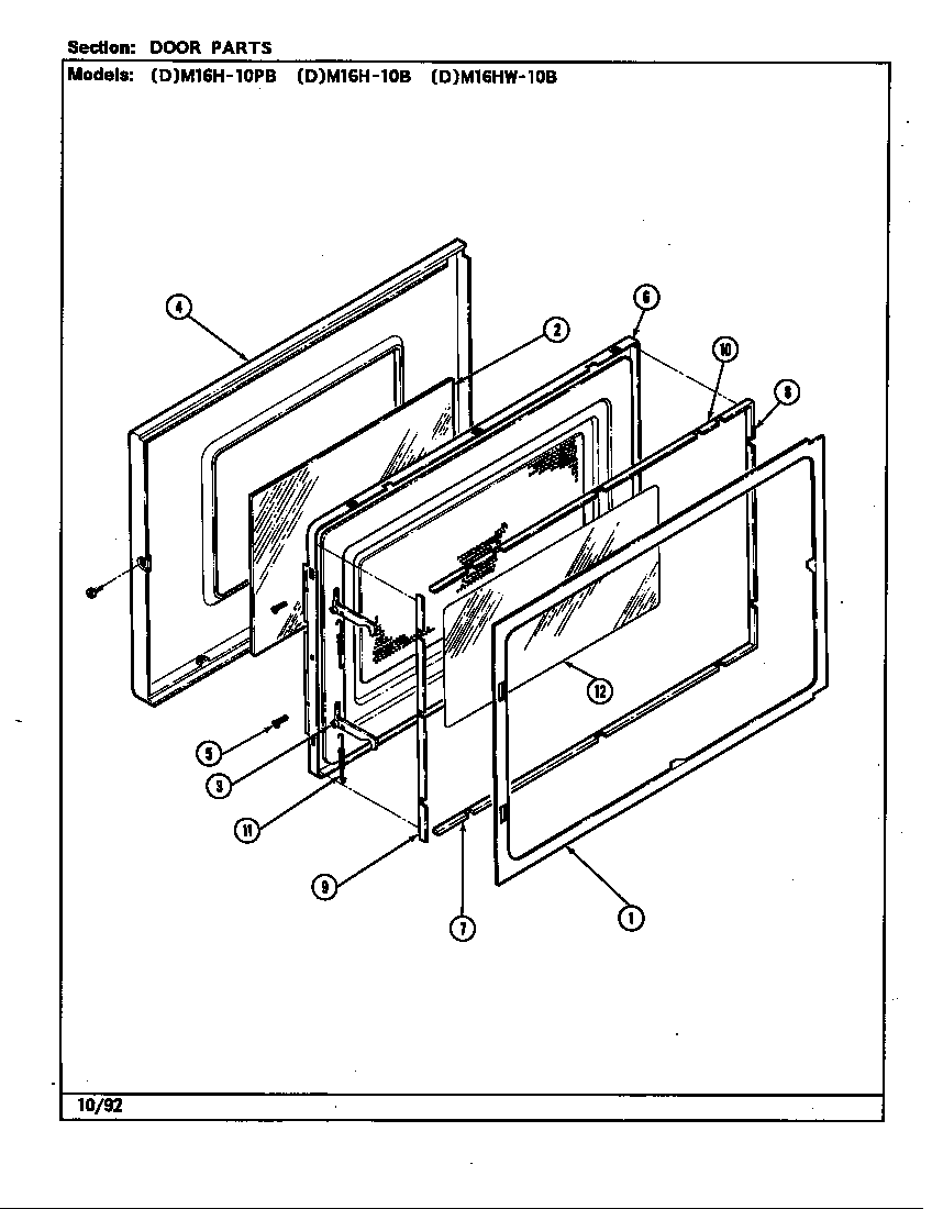 Maytag DM16H-10B door diagram