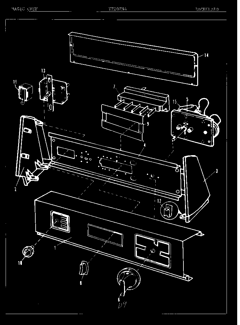 Magic Chef YE20EY4 control panel diagram