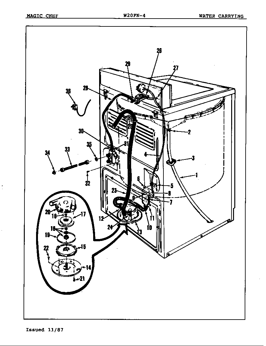 Magic Chef W20FY5 base & drive diagram