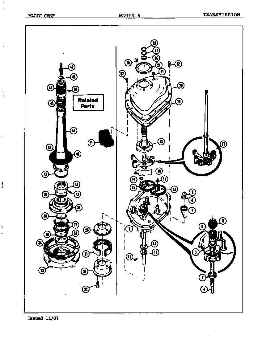 Magic Chef W20FY5 transmission diagram