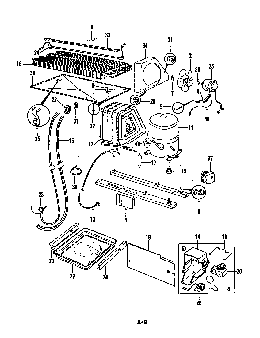 Magic Chef RB15EY-2A2/5C73A unit compartment & system diagram