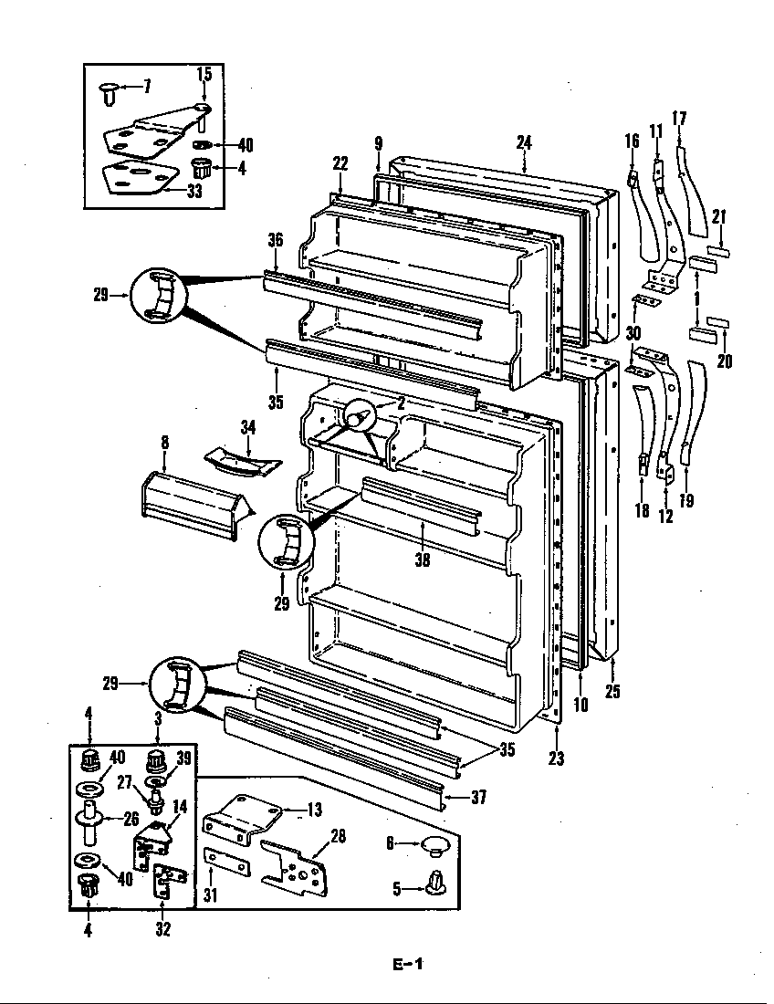 Magic Chef RB15EY-2A2/5C73A fresh food & freezer door diagram