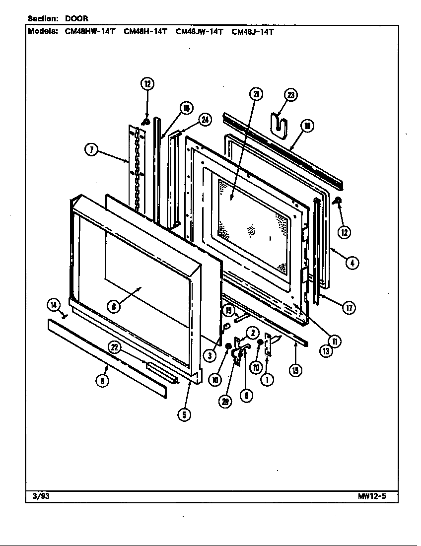 Magic Chef CM48HW-14T door diagram