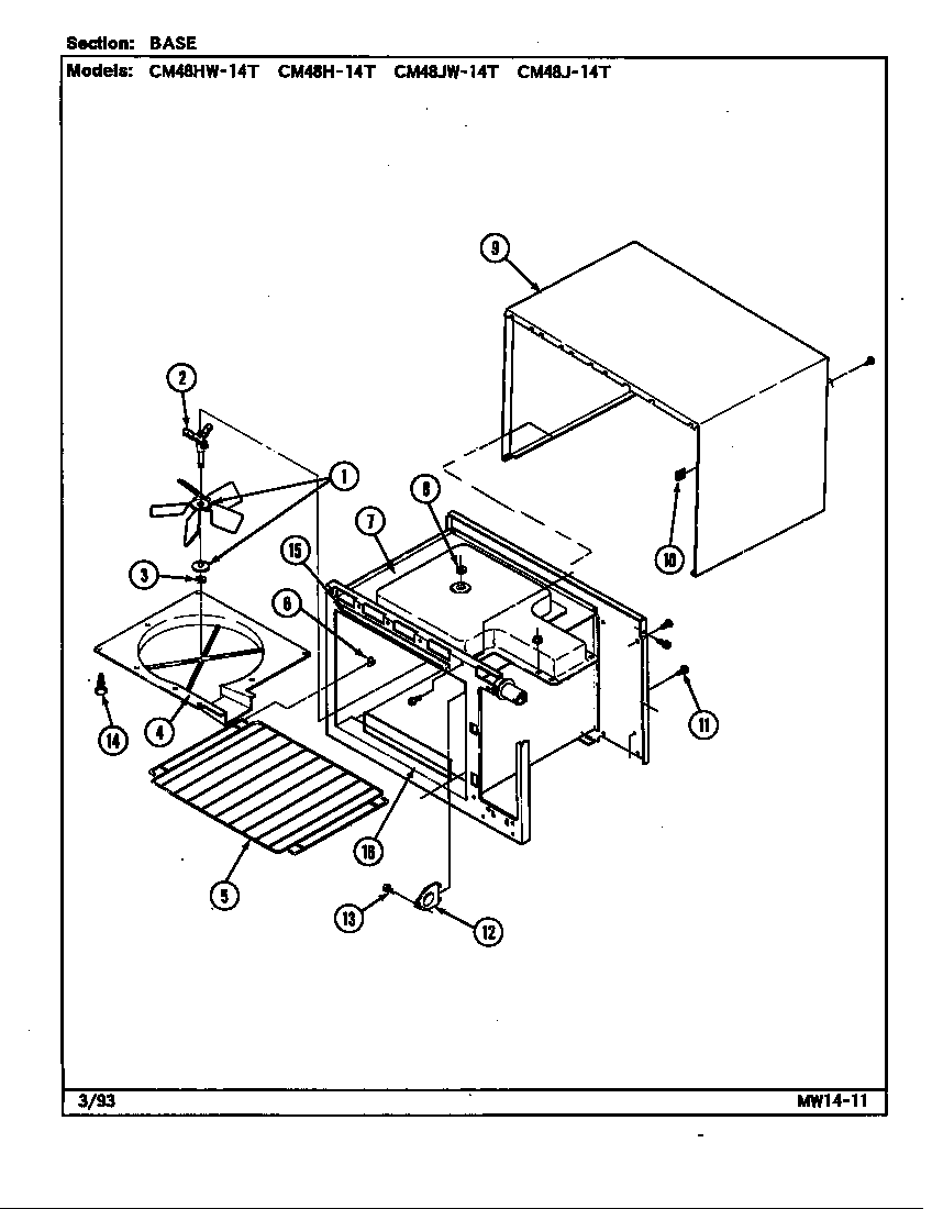 Magic Chef CM48HW-14T base diagram