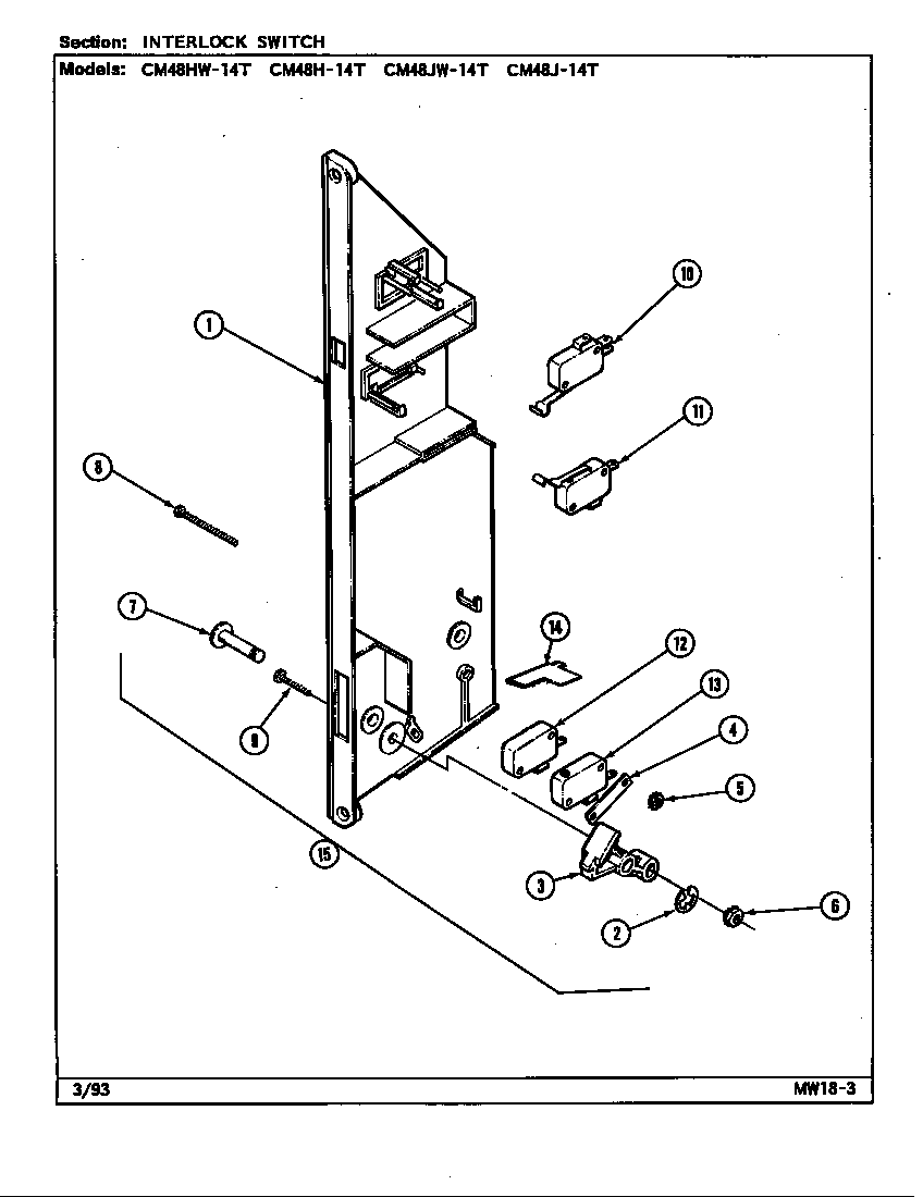 Magic Chef CM48HW-14T interlock switch diagram