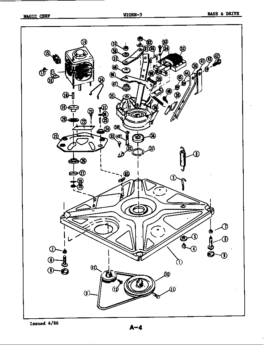 Magic Chef W20EN3 base & drive diagram