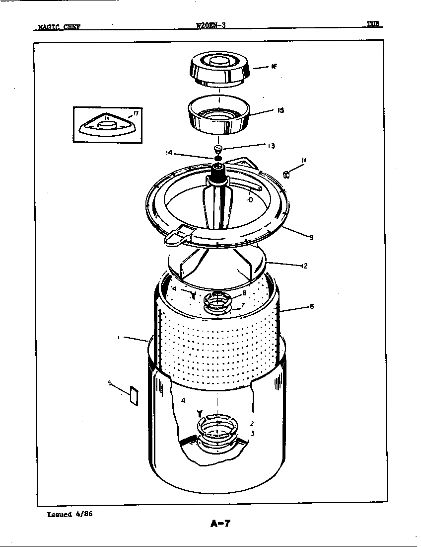 Magic Chef W20EN3 tub diagram
