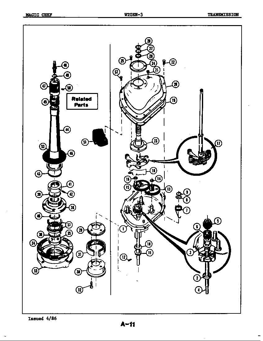 Magic Chef W20EN3 transmission diagram