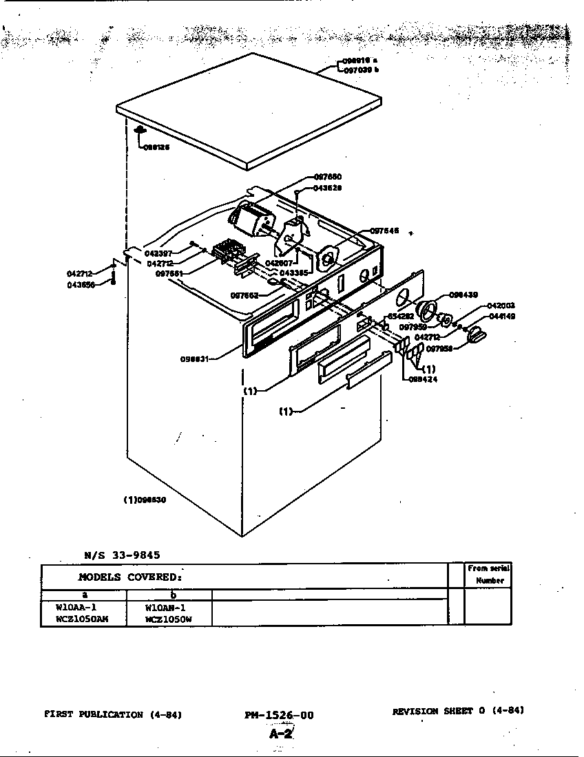 Magic Chef W10AN1 control panel diagram