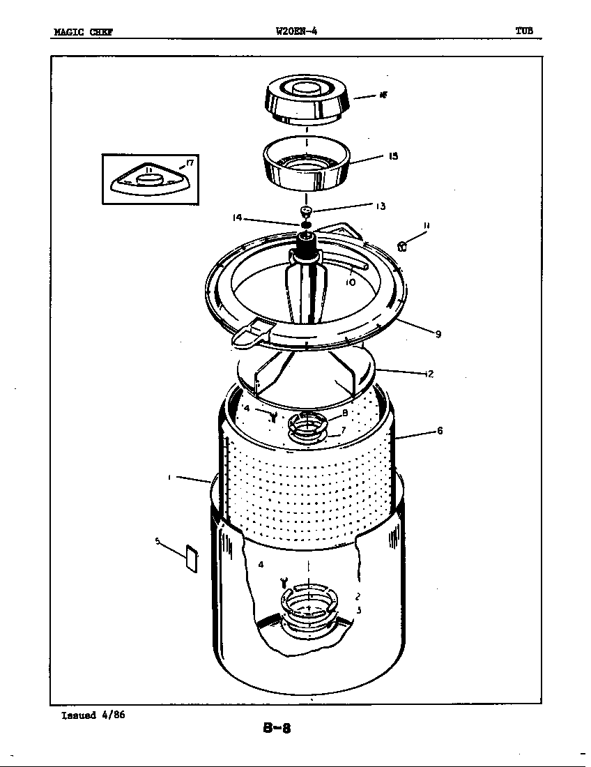 Magic Chef W20EN4 tub diagram