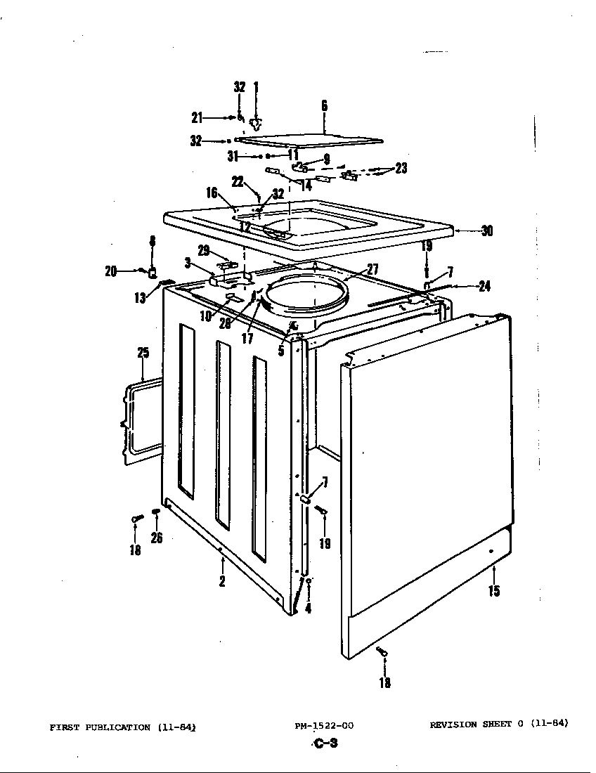 Magic Chef W18DA2 exterior diagram