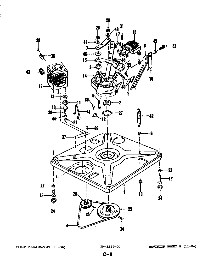 Magic Chef W18DA2 base & drive diagram