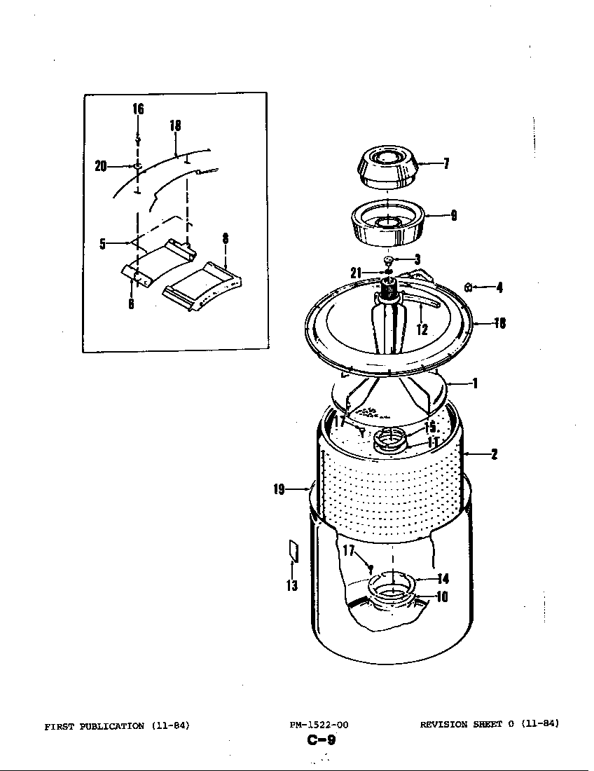 Magic Chef W18DA2 tub diagram
