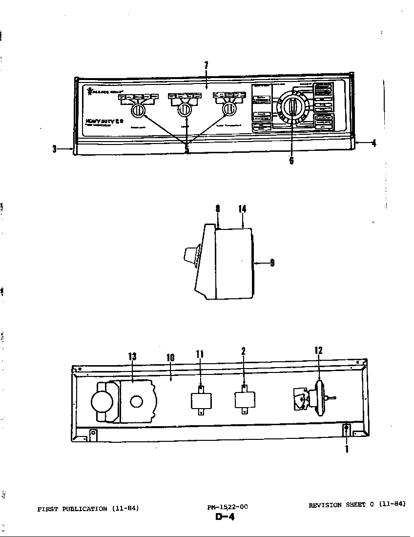 Magic Chef W18DA2 control panel diagram