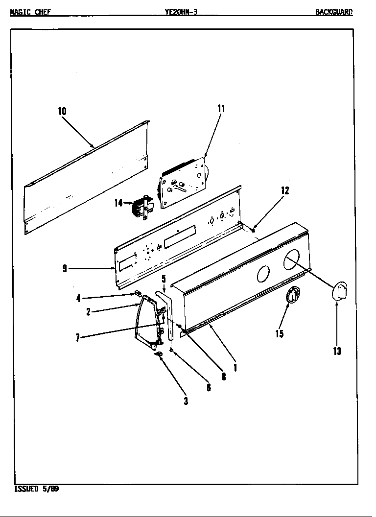 Magic Chef YE20HN3 control panel (rev. a-d) (ye20ha3) (ye20hn3) (ye20hy3) diagram