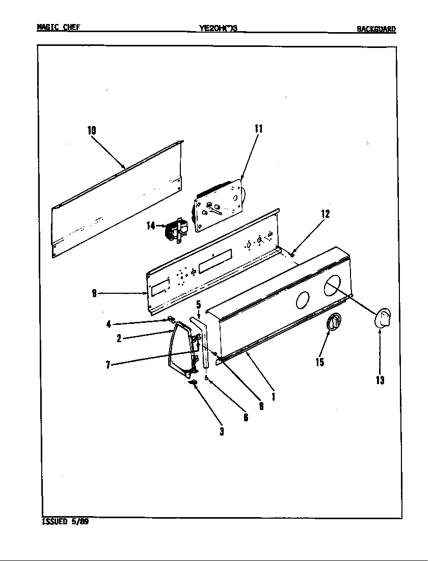 Magic Chef YE20HN3 control panel (rev. e-f) (ye20ha3) (ye20hn3) (ye20hy3) diagram