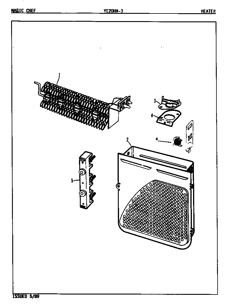 Magic Chef YE20HN3 heater (rev. a-d) (ye20ha3) (ye20hn3) (ye20hy3) diagram