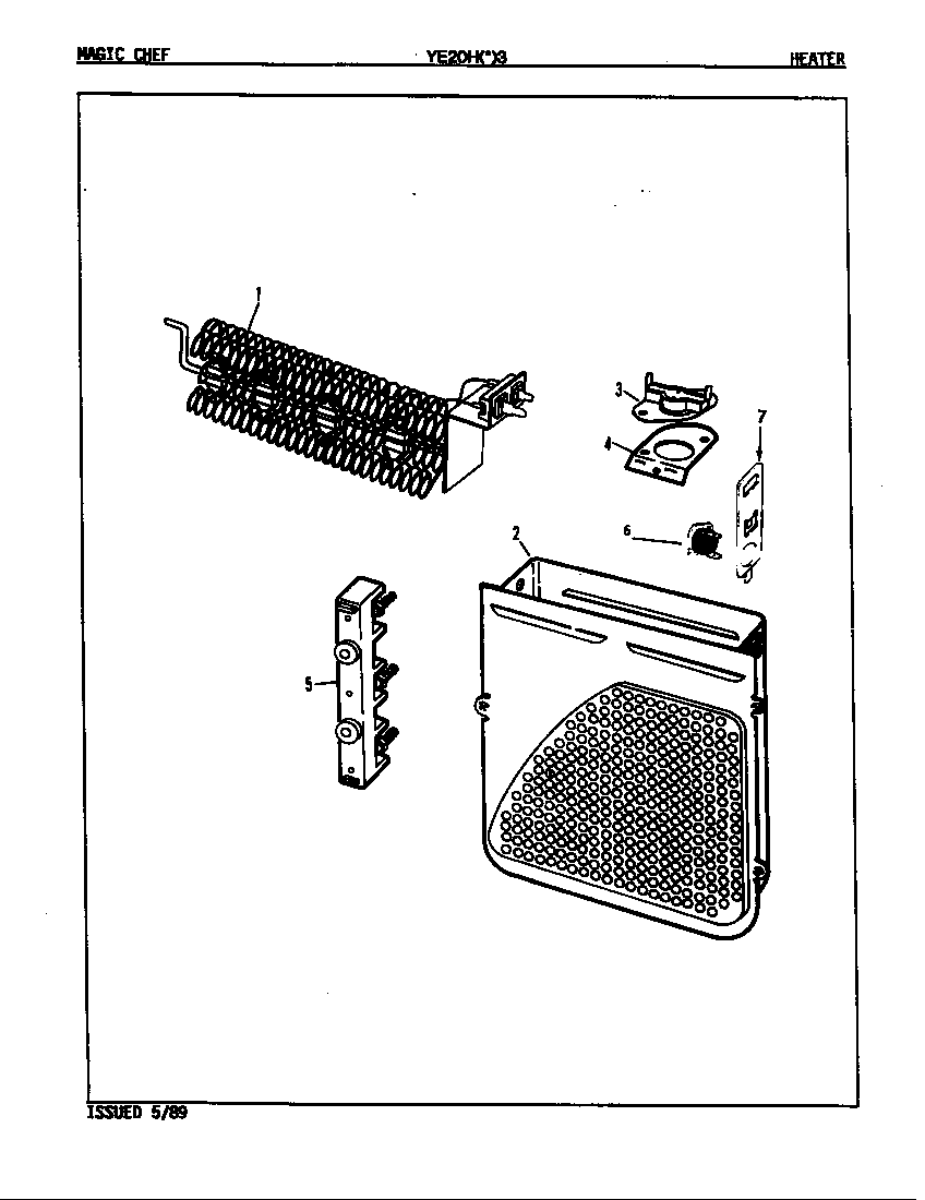 Magic Chef YE20HN3 heater (rev. e-f) (ye20ha3) (ye20hn3) (ye20hy3) diagram