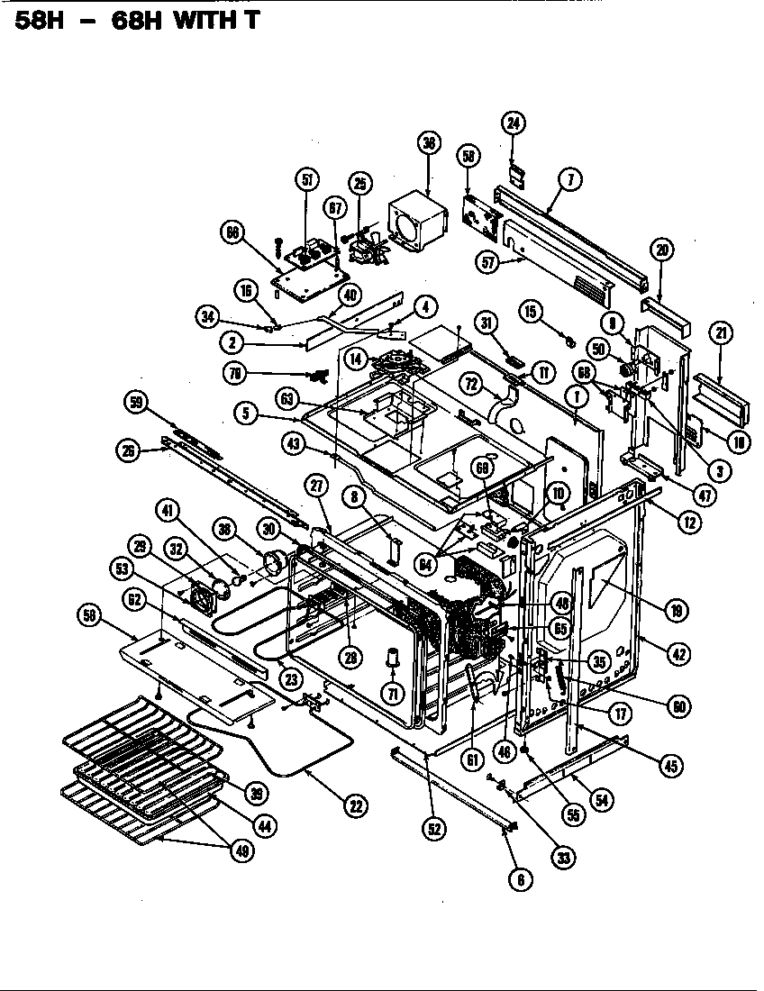 Magic Chef 58HN-4TVW body diagram