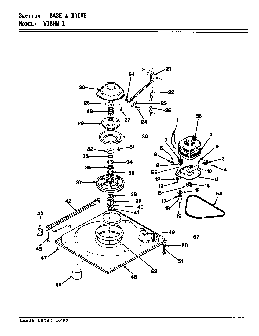 Magic Chef W18HN1 base & drive (rev. a-c) diagram