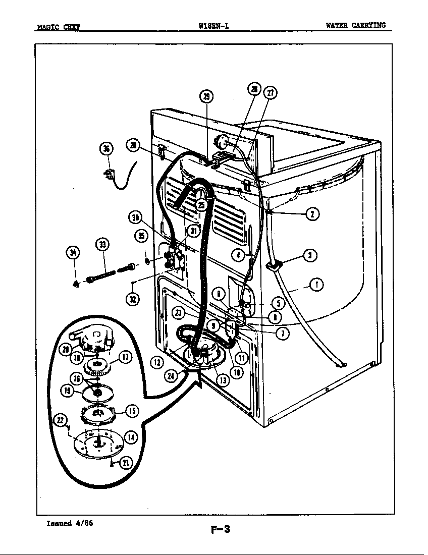 Magic Chef W18EN1 water carrying diagram