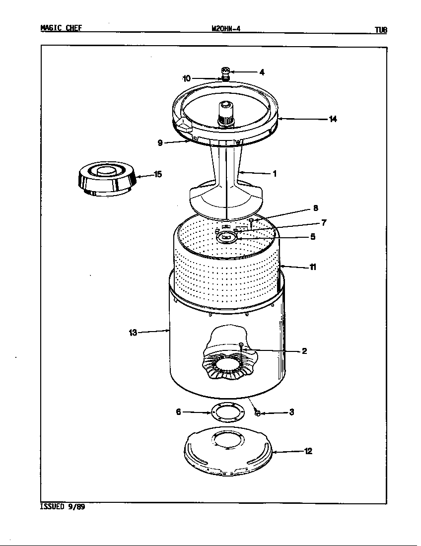 Magic Chef W20HY4 tub diagram