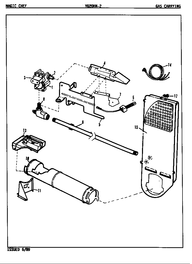 Magic Chef YG20HA2 gas carrying diagram