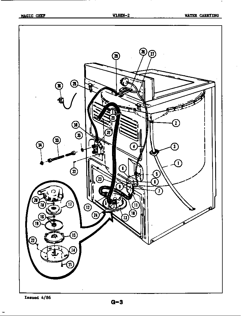 Magic Chef W18EY2 water carrying diagram