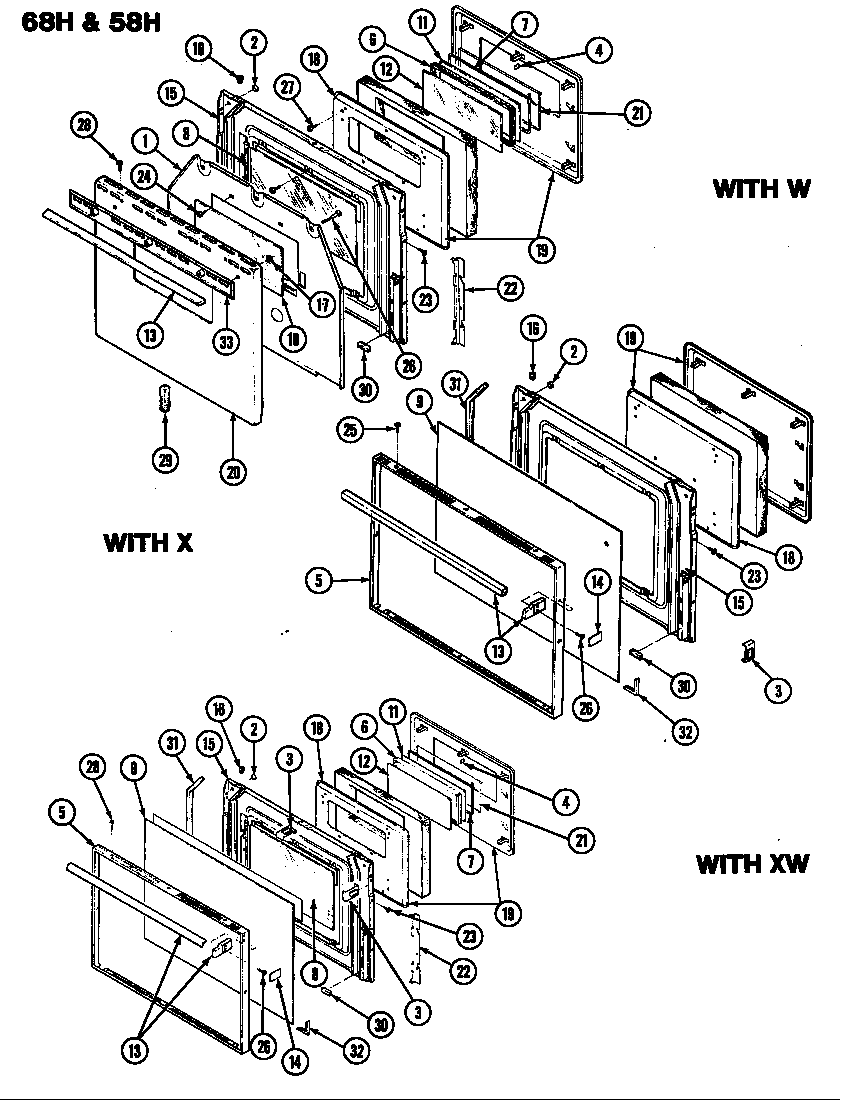 Magic Chef 58HN-2CX door diagram