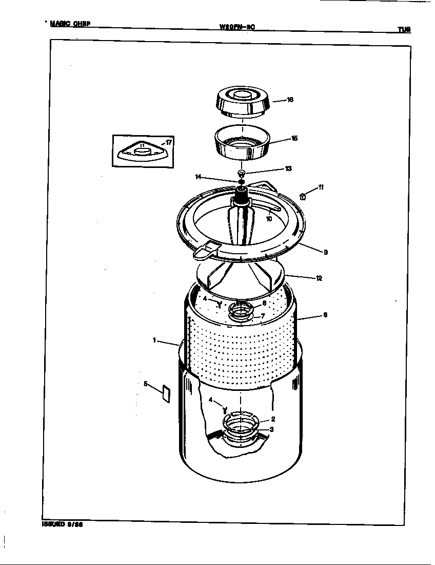 Magic Chef W20FY3C tub diagram