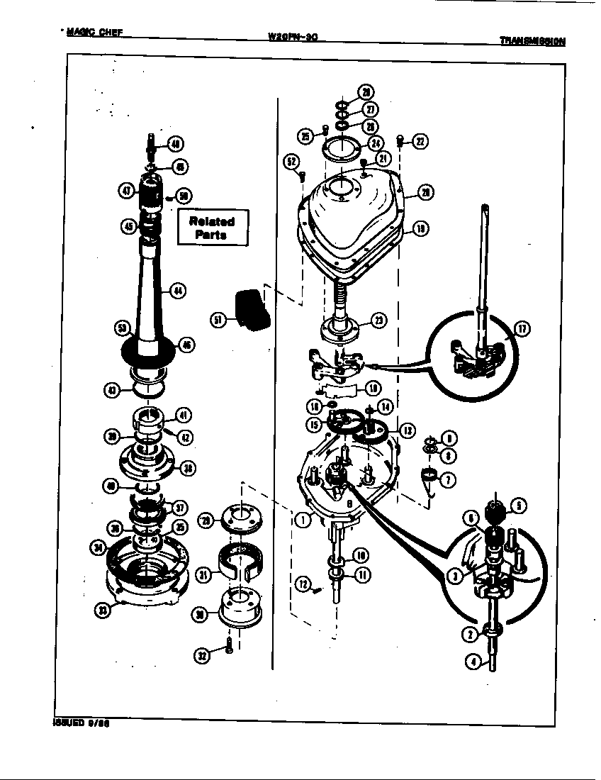 Magic Chef W20FY3C transmission diagram