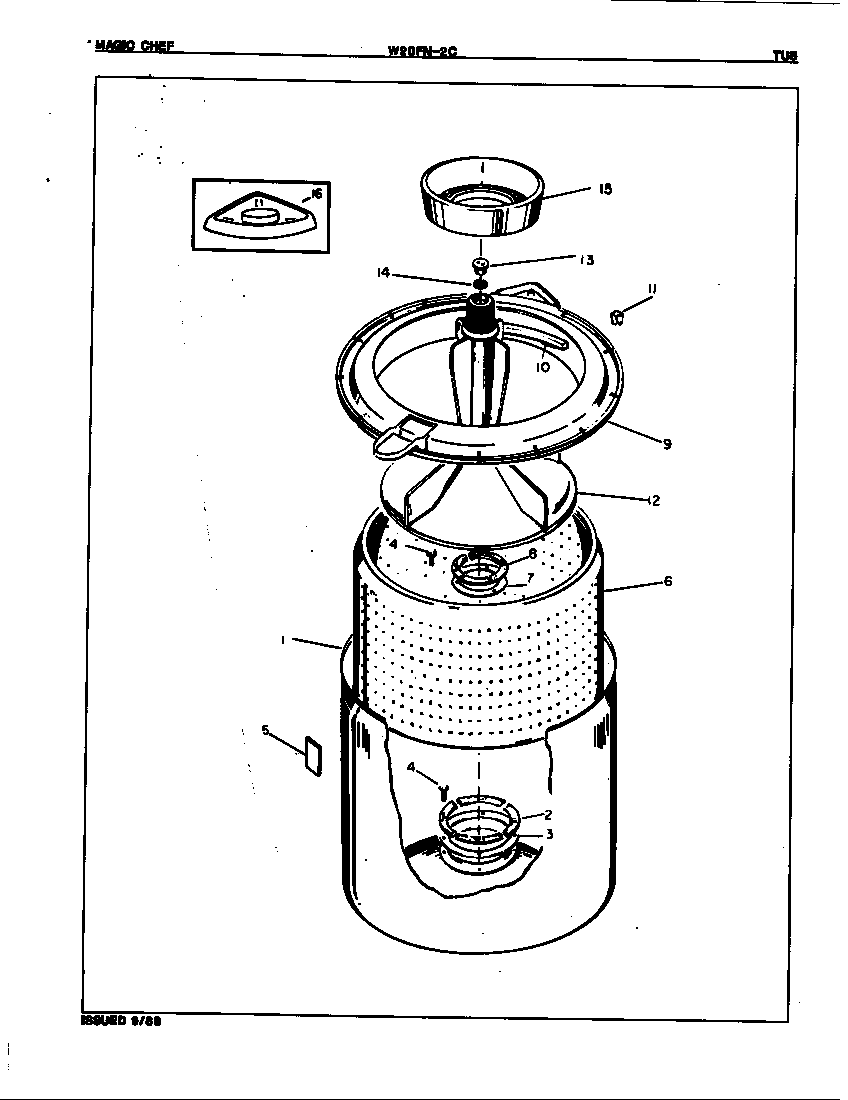 Magic Chef W20FY4C tub diagram