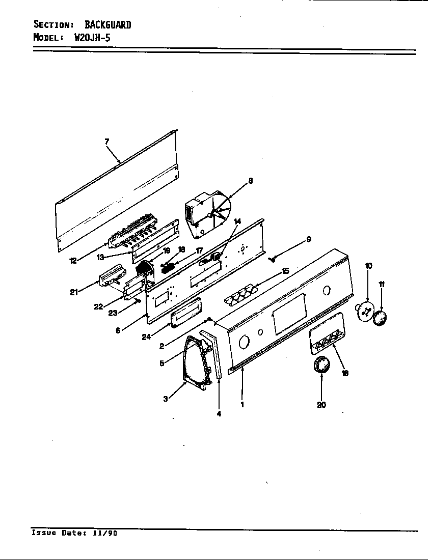 Magic Chef W20JY5 control panel (w20jy5) (w20jy5) diagram