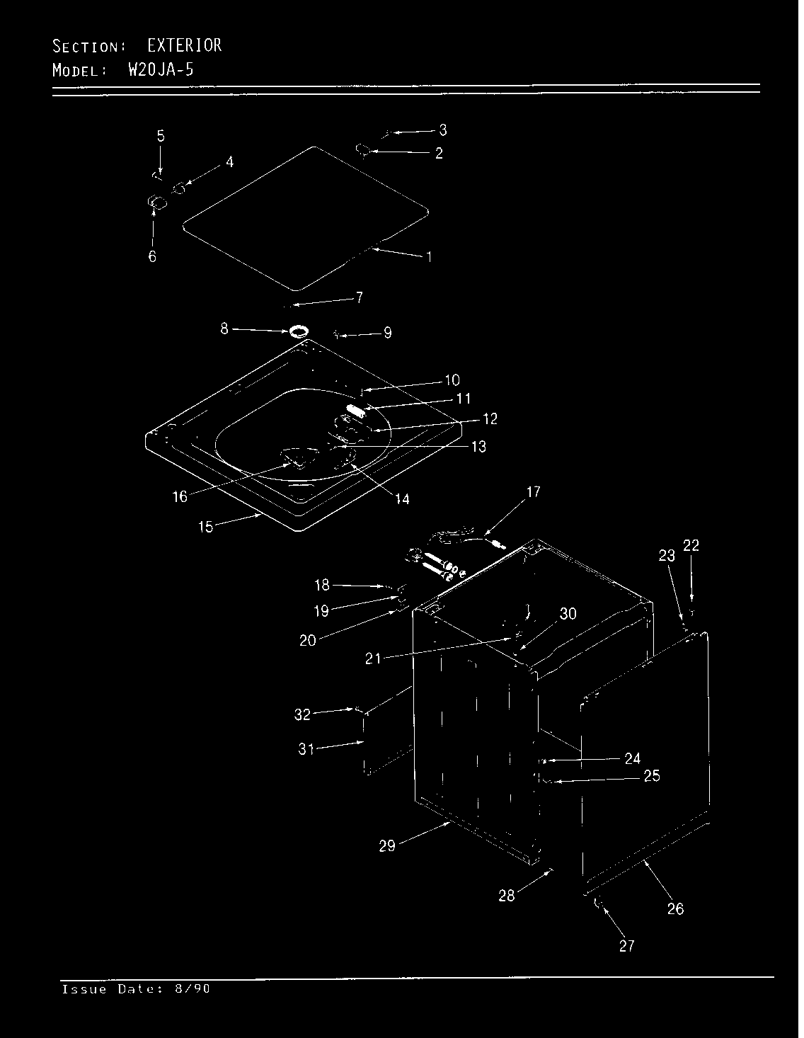 Magic Chef W20JY5 exterior (w20ja5)(rev. a-d) (w20ja5) diagram
