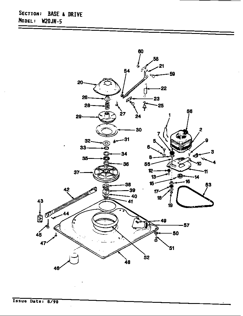 Magic Chef W20JY5 base & drive (w20jn5)(rev. e) (w20jn5) diagram