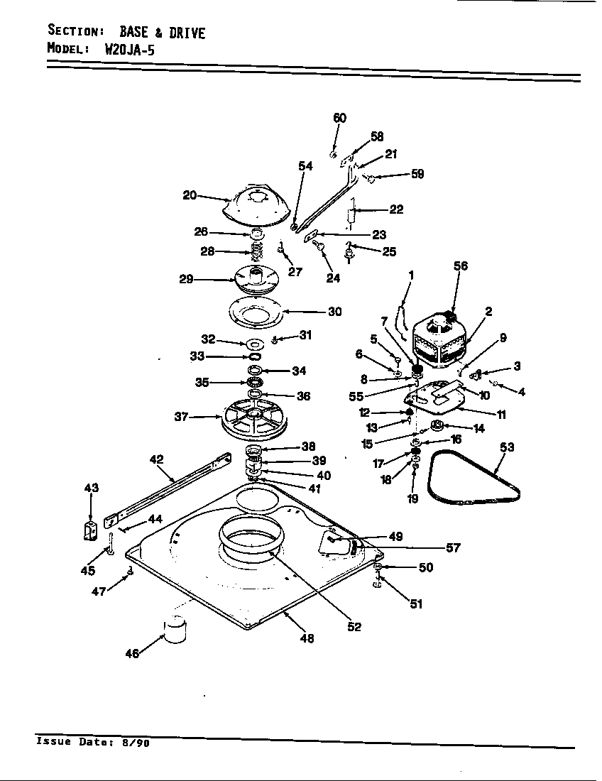 Magic Chef W20JY5 base & drive (w20ja5)(rev. e) (w20ja5) diagram