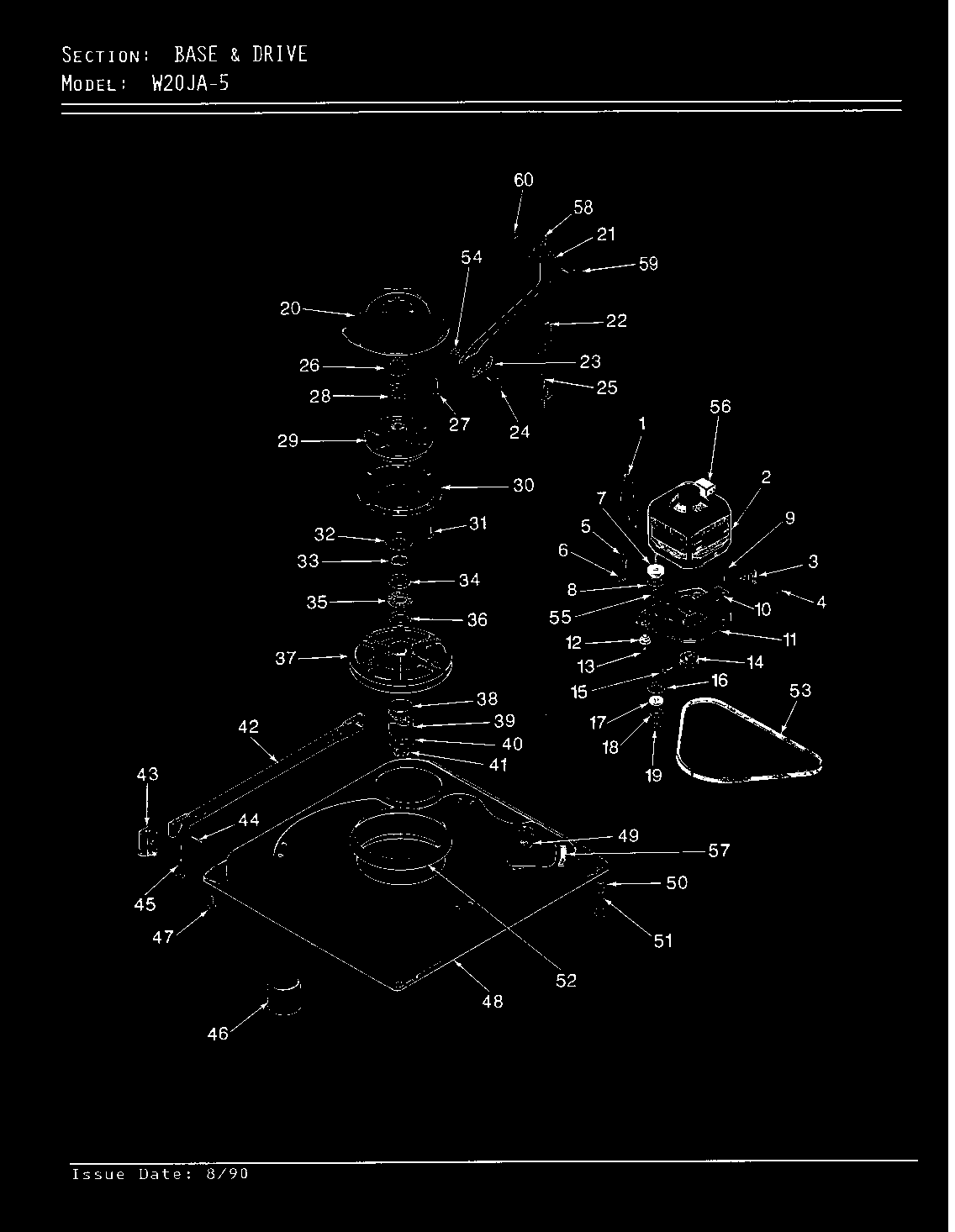 Magic Chef W20JY5 base & drive (w20ja5)(rev. a-d) (w20ja5) diagram