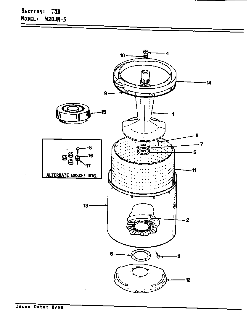 Magic Chef W20JY5 tub (w20jn5)(rev. e) (w20jn5) diagram