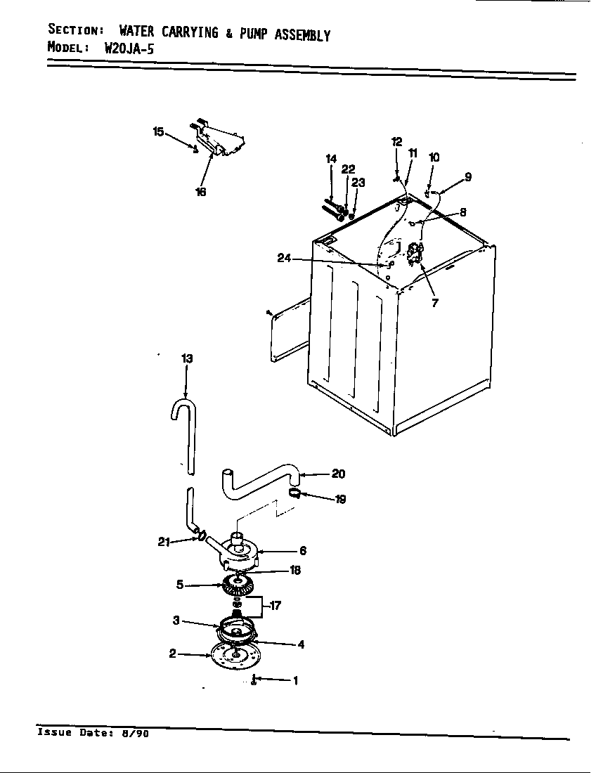 Magic Chef W20JY5 water carry & pump (w20ja5)(rev. e) (w20ja5) diagram