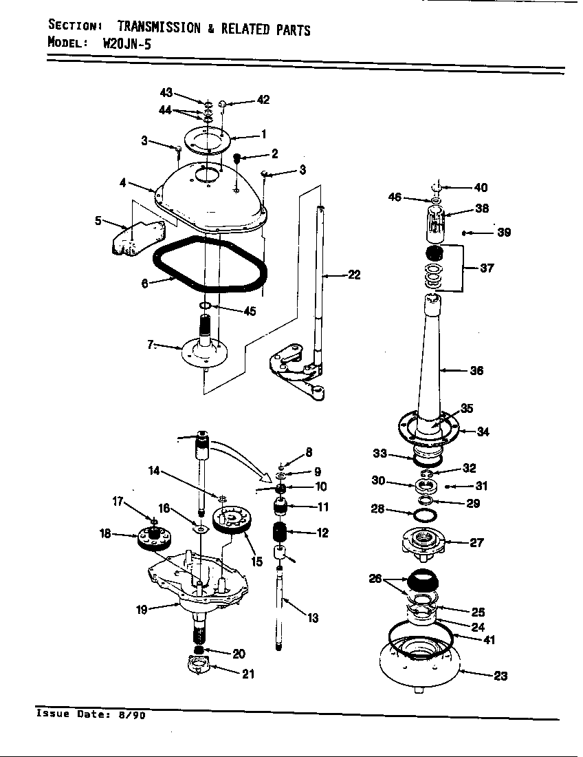 Magic Chef W20JY5 transmission (w20jn5)(rev. e) (w20jn5) diagram