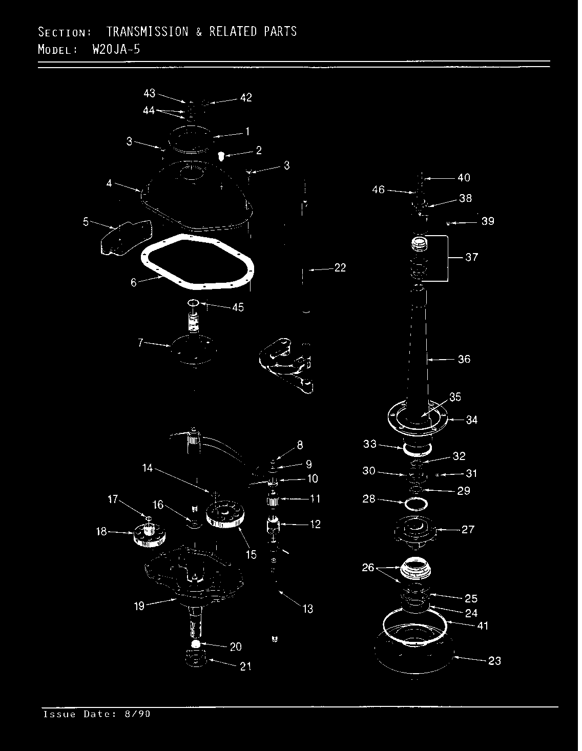 Magic Chef W20JY5 transmission (w20ja5)(rev. a-d) (w20ja5) diagram