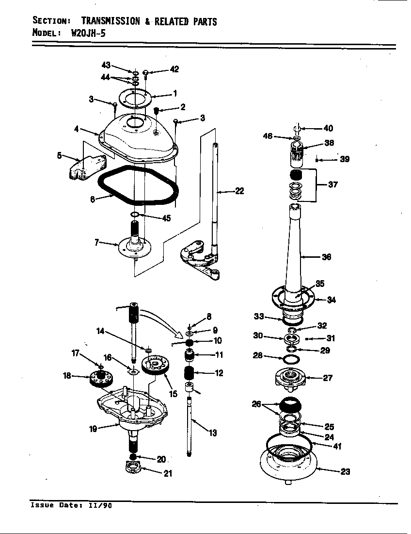 Magic Chef W20JY5 transmission & related parts (w20jy5) (w20jy5) diagram
