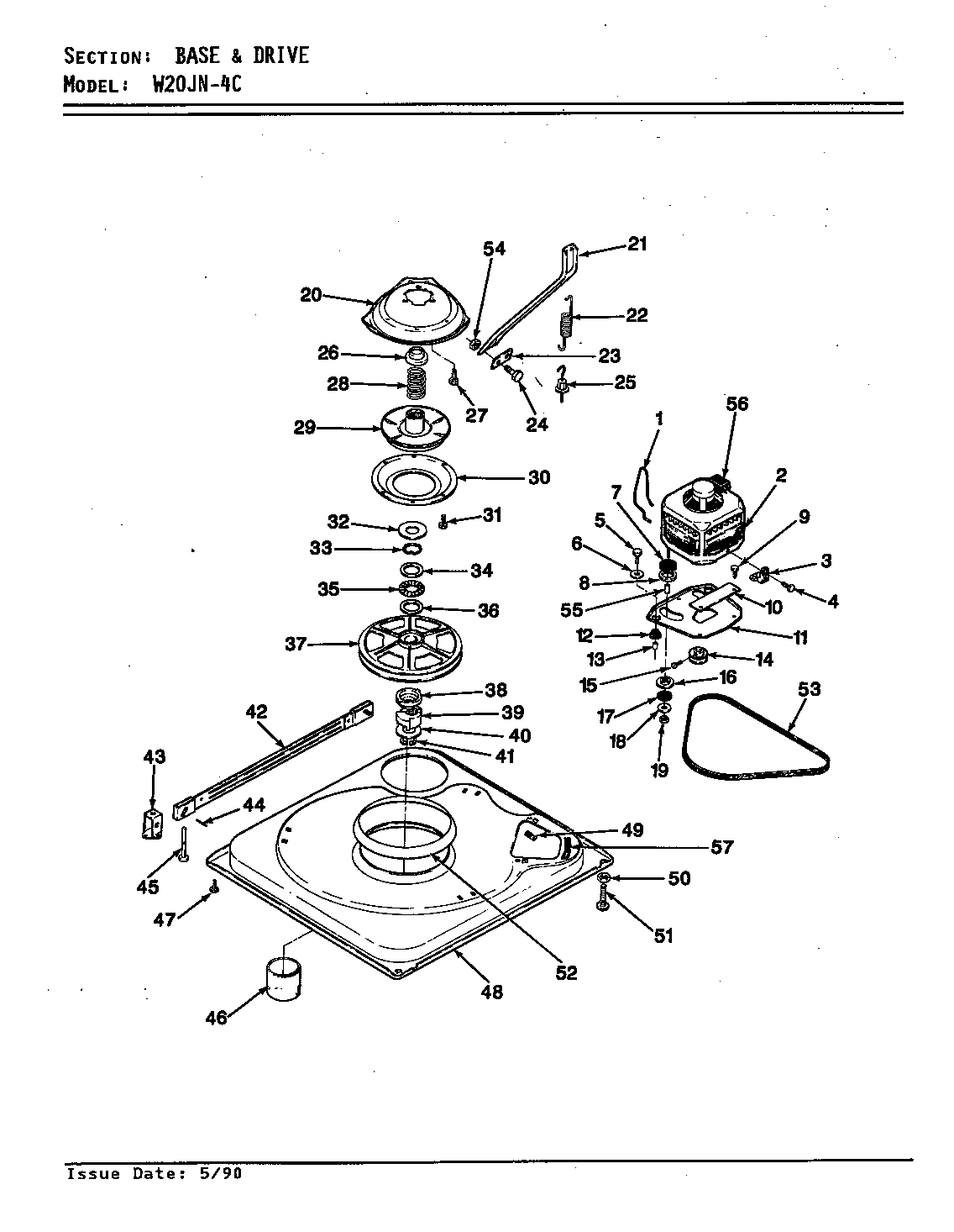 Magic Chef W20JN4C base & drive (rev. a-d) diagram