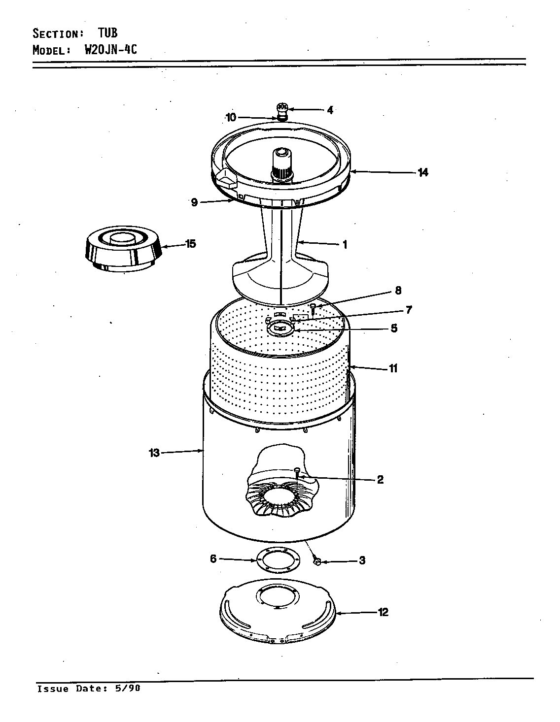 Magic Chef W20JN4C tub (rev. a-d) diagram