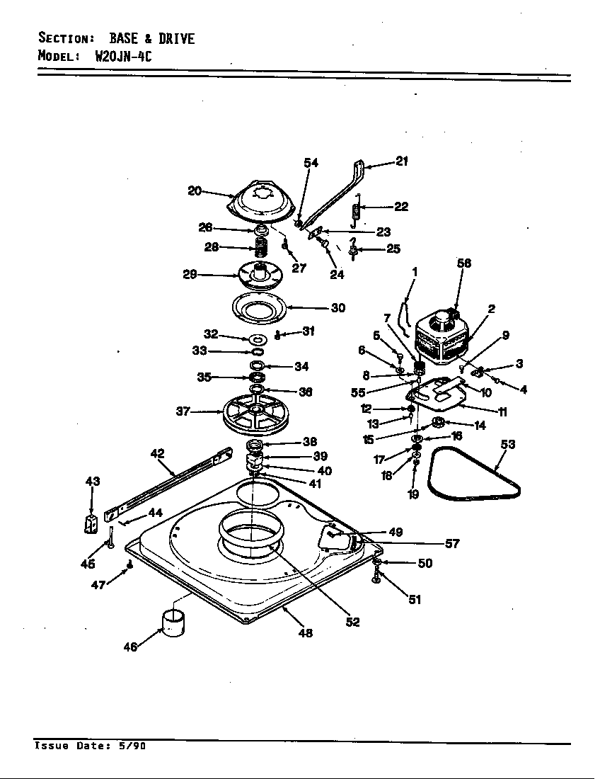 Magic Chef W20JN4C base & drive (rev. e) diagram