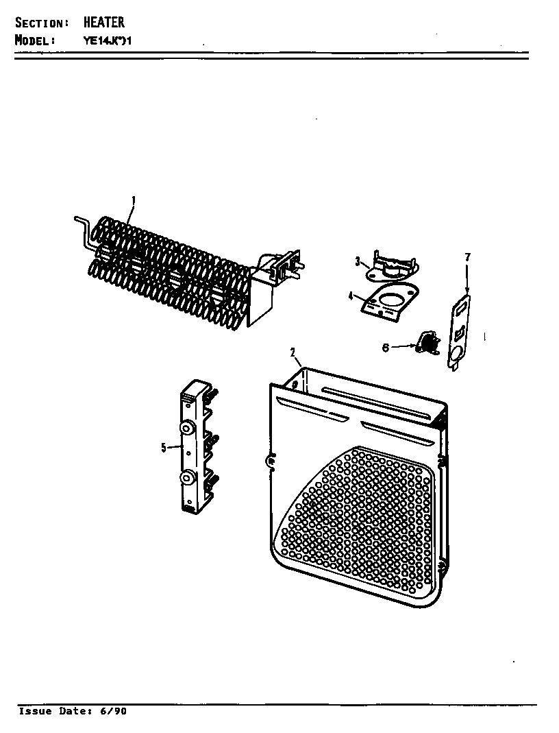 Magic Chef YE14JY1 heater diagram