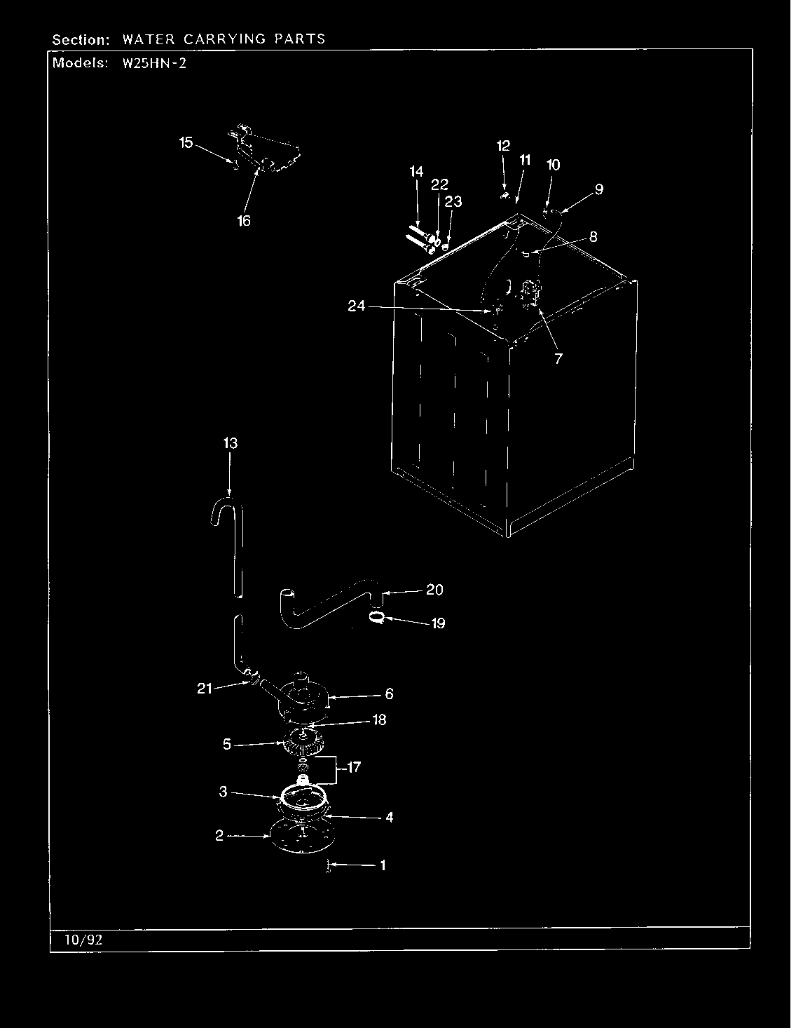 Magic Chef W25HA2 water carrying (rev. g-l) diagram