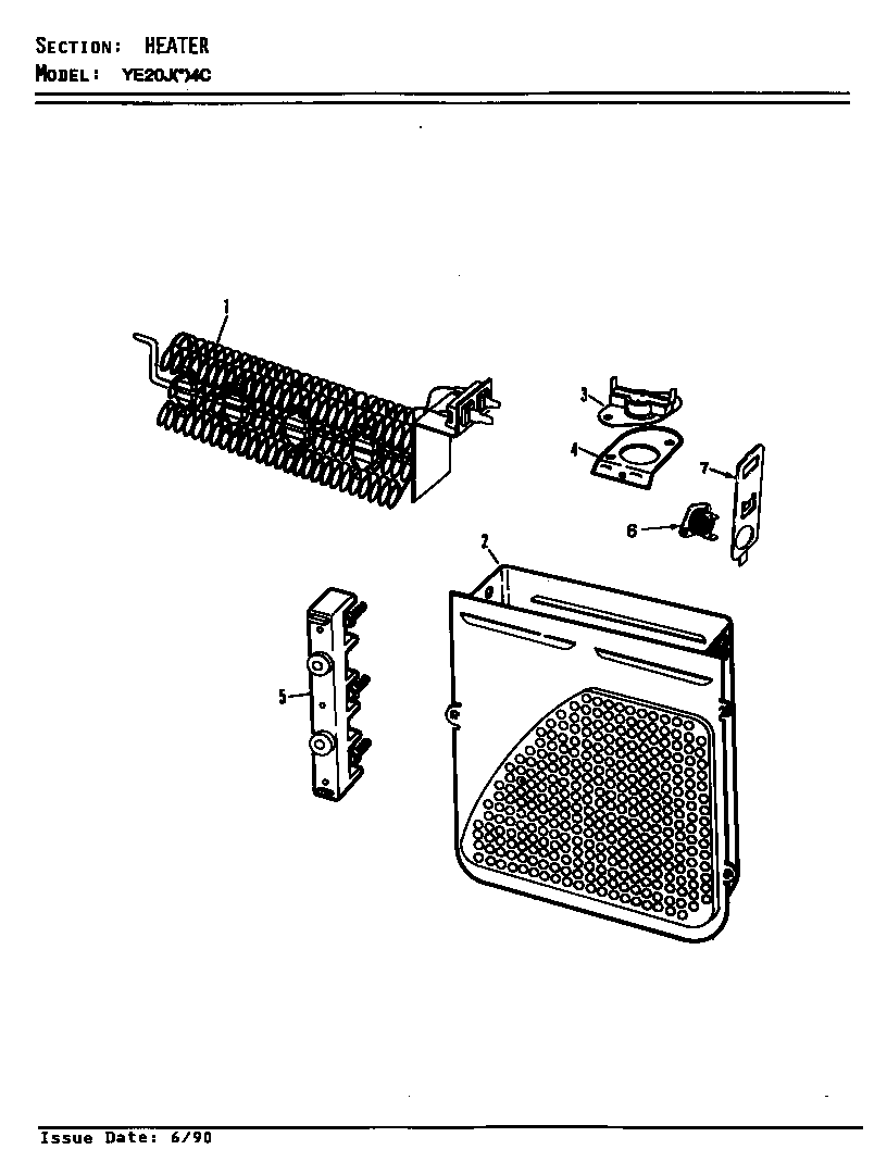 Magic Chef YE20JA4C heater diagram