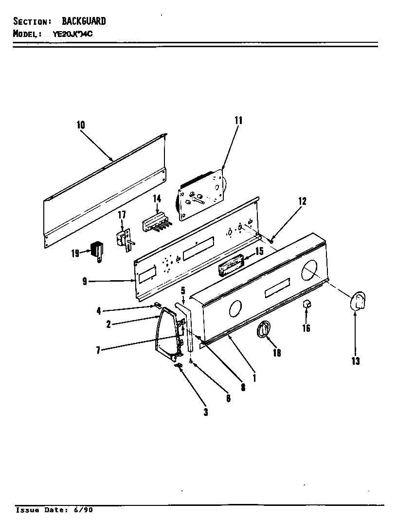 Magic Chef YE20JA4C control panel diagram